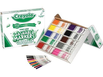 Crayola Classic Original Marker Set - Assorted Colors, Thin Line, Set of  200