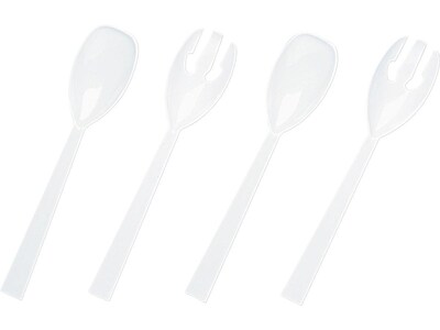 Table Mate Plastic Serving Sets, Medium-Weight, White, 48/Pack (W-95PK4)