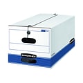 Bankers Box® Stor/File Medium-Duty FastFold File Storage Boxes, String & Button, Letter Size, White/