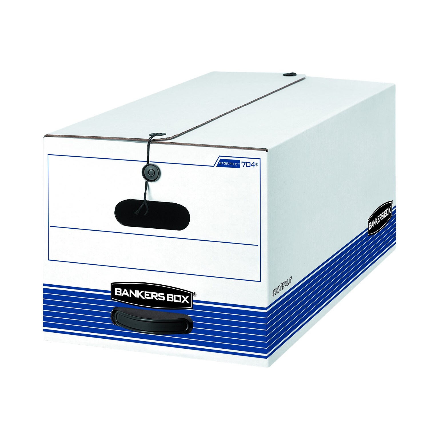 Bankers Box Stor/File Medium Duty 65% Recycled Corrugated File Box, Letter Size, White/Blue, 4/Carton (0070403)