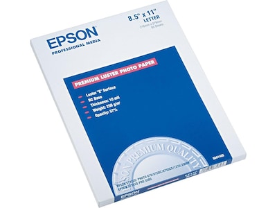 Epson Ultra Premium Luster Photo Paper, 8.5 x 11, 50 Sheets/Pack (SO41405)
