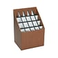Safco Upright 20-Slot Mobile Roll File, 22"H x 15"W x 12"D, Walnut Wood (3081)