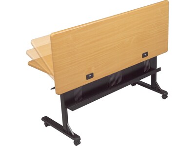 Balt Flipper Training Room Table, 24"D x 60"W, Teak (89775M)
