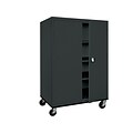 Sandusky Transport Mobile 66 Gauge Steel Storage Cabinet with 4 Shelves, Black (TA3R462460-09)