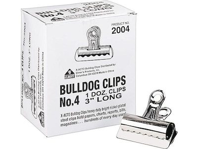 X-ACTO #4 Bulldog Clips, Metallic, 12/Box (2004)