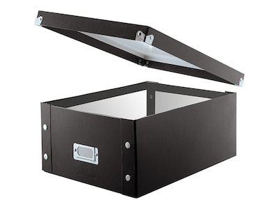 Snap-N-Store Double-Wide Storage Box for CD/DVD, Black PVC (SNS01658)