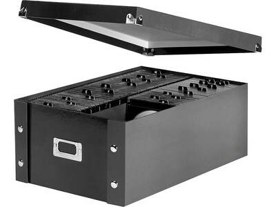 Snap-N-Store Double-Wide Storage Box for CD/DVD, Black PVC (SNS01658)