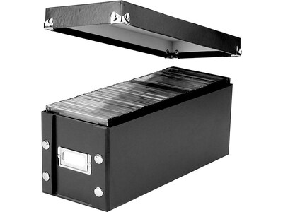 Snap-N-Store Storage Box for CD/DVD, Black PVC (SNS01521)