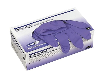 Kimberly-Clark Powder Free Purple Nitrile Gloves, Large, 100/Box (55083)