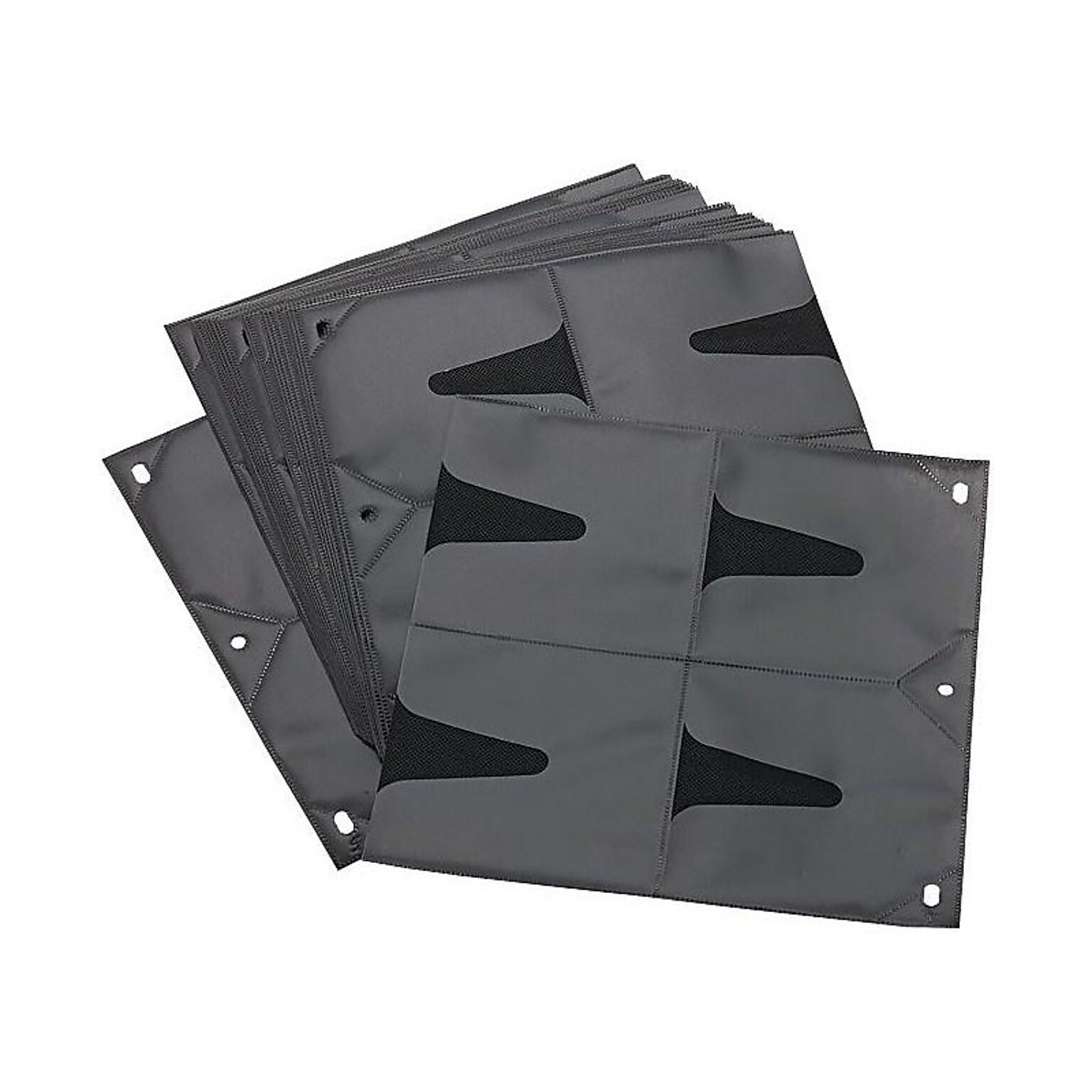 Vaultz Binder/Album Sheets for CD/DVD, Black Nylon, 25/Pack (VZ01401)