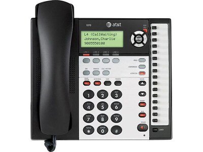 AT&T 1070 4-Line Corded Phone, Black/Silver