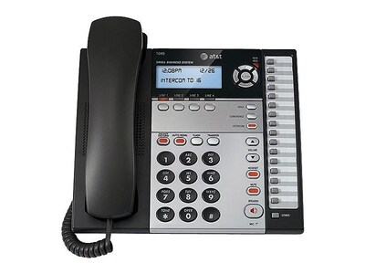 AT&T 1040 4-Line Corded Phone, Black/Silver