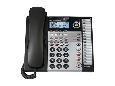 AT&T 1080 4-Line Corded Phone, Black/Silver