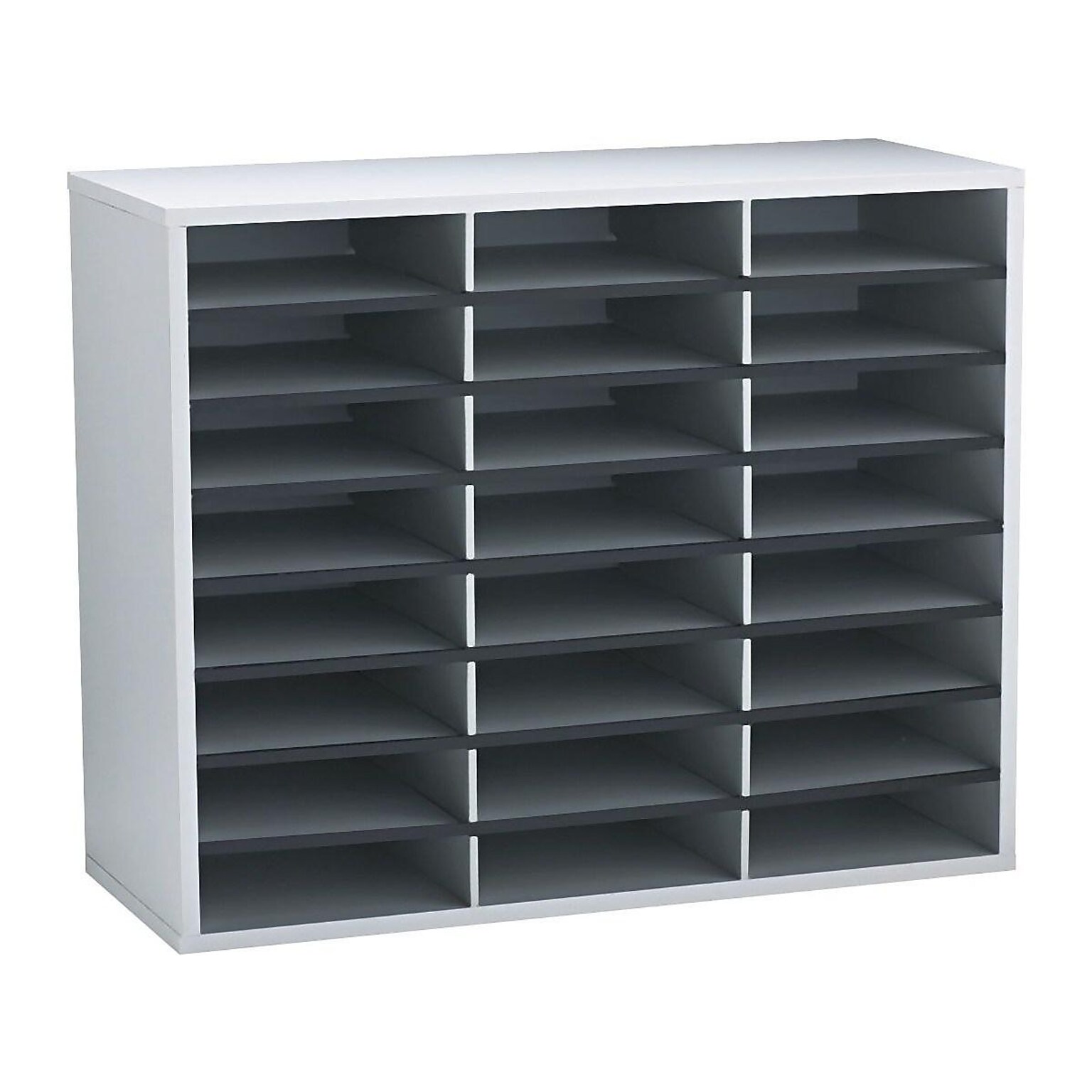 Fellowes 24 Compartments Literature Organizer, Dove Gray (25041)