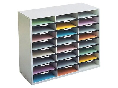 Fellowes 24 Compartments Literature Organizer, Dove Gray (25041)