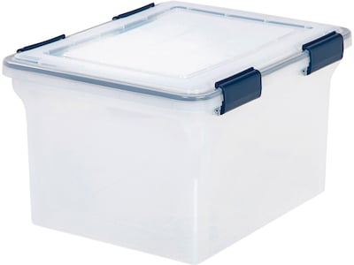 Iris WeatherPro Plastic File Box Latch Lid, Letter/Legal Size, Clear (110601)