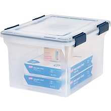 Iris WeatherPro Plastic File Box Latch Lid, Letter/Legal Size, Clear (110601)