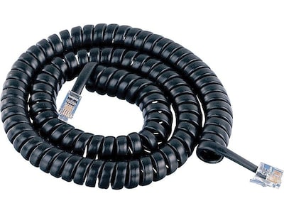 Power Gear 27639 12 Coiled Telephone Line Cord, Black