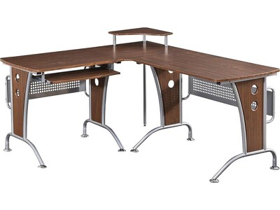 Techni Mobili Deluxe 57 W L Shaped Desk Mahogany Rta 3806 M615