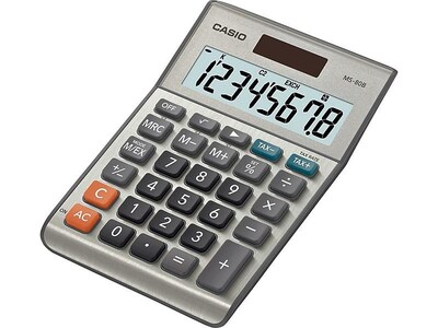 Casio 8-Digit Desktop Calculator, Gray (MS-80B)