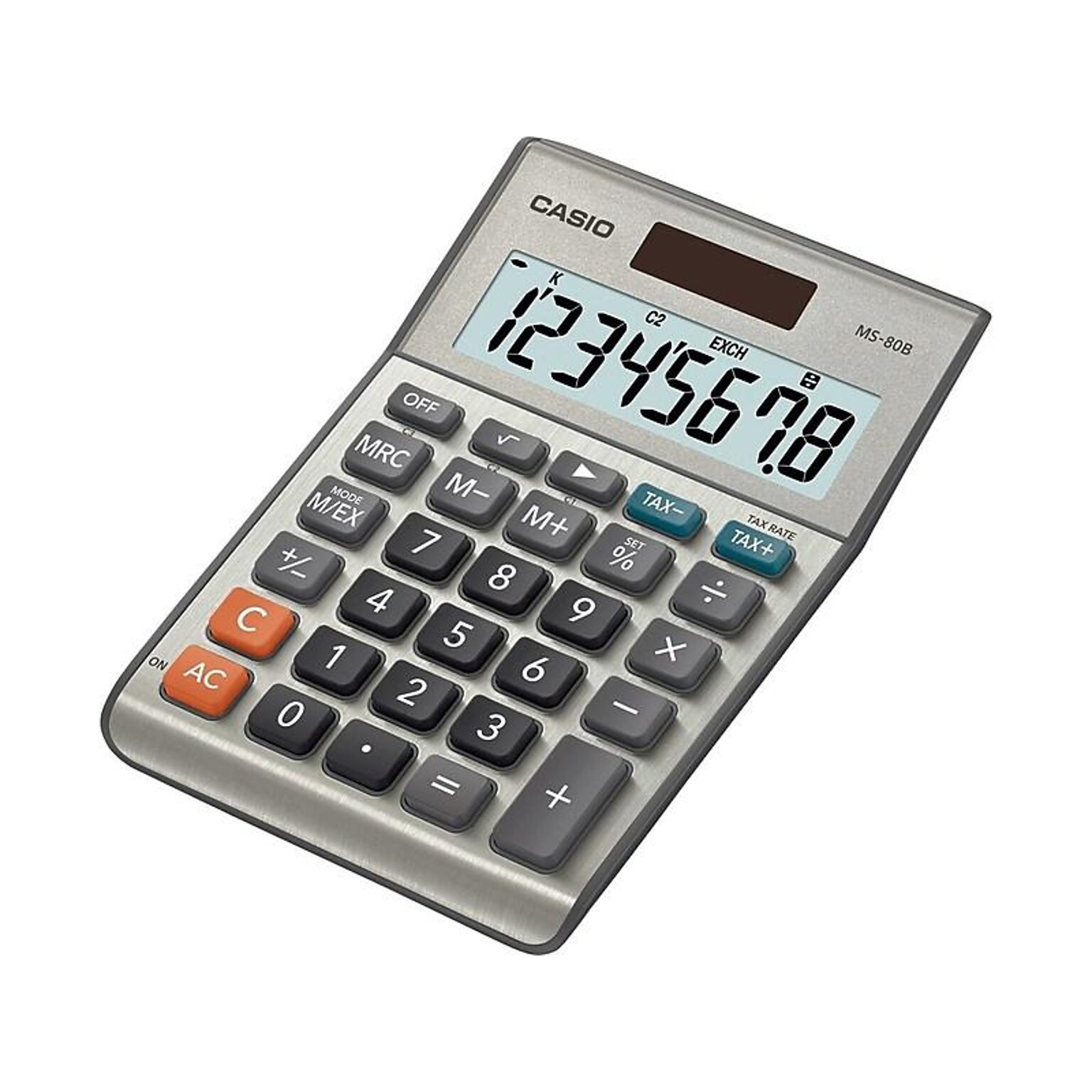 Casio 8-Digit Desktop Calculator, Gray (MS-80B)