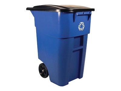 Rubbermaid Brute Polypropylene Recycling Container, 50 Gallon, Blue (FG9W2773BLUE)