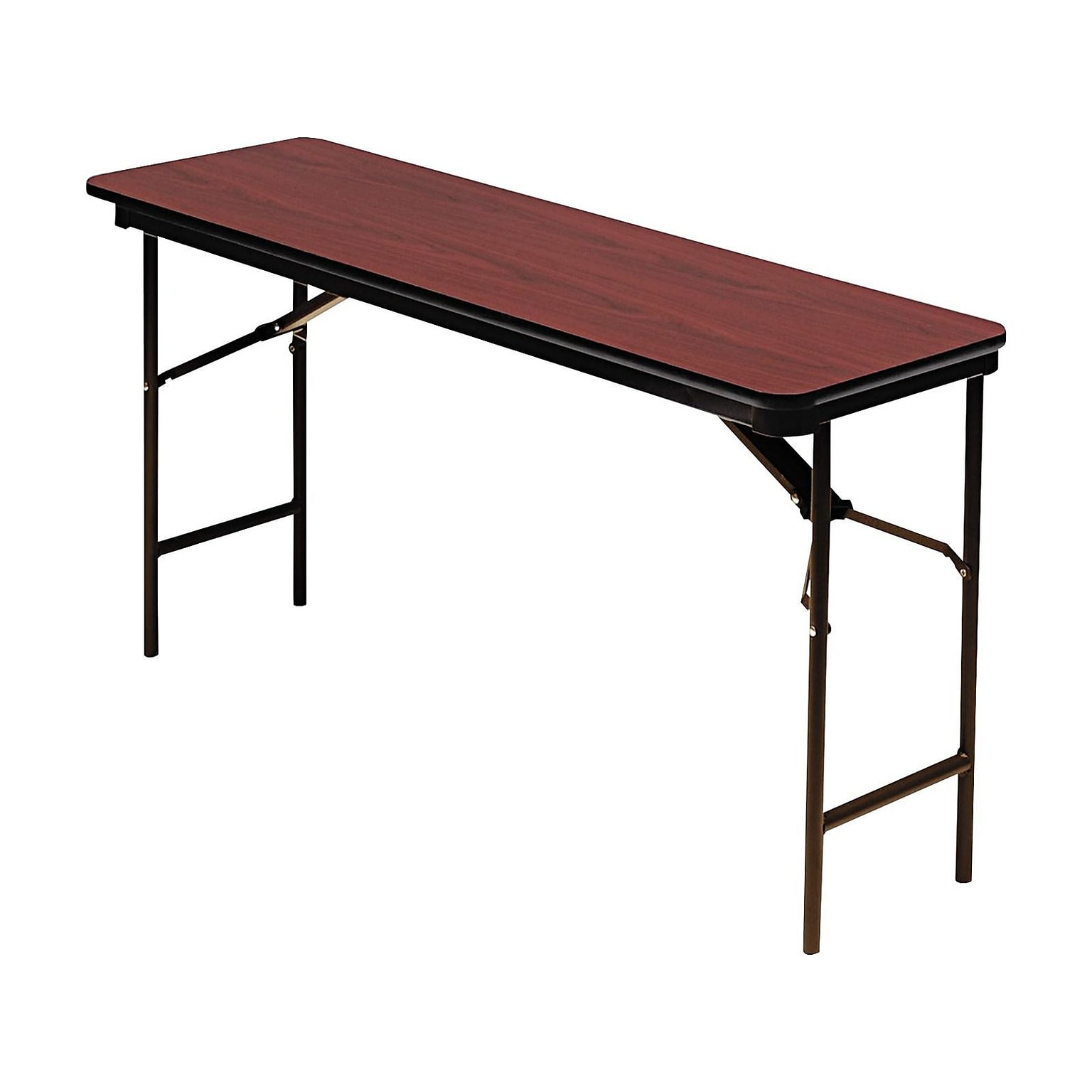 ICEBERG Premium Folding Table, 72 x 18, Mahogany/Brown (55284)