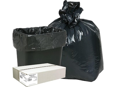 Earthsense 55-60 Gallon Commercial Recycled Trash Bags, Black, 100/Carton  (RNW6050-538983)