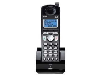 RCA DECT 6.0 2-Line Cordless Handset, Black/Silver