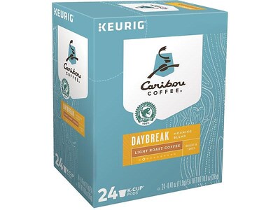 Caribou Daybreak Morning Blend Coffee, Keurig K-Cup Pods, Light Roast, 24/Box (6994)