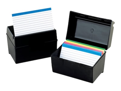 Oxford Index Card File Box, 300-Card Capacity, Black (01351)