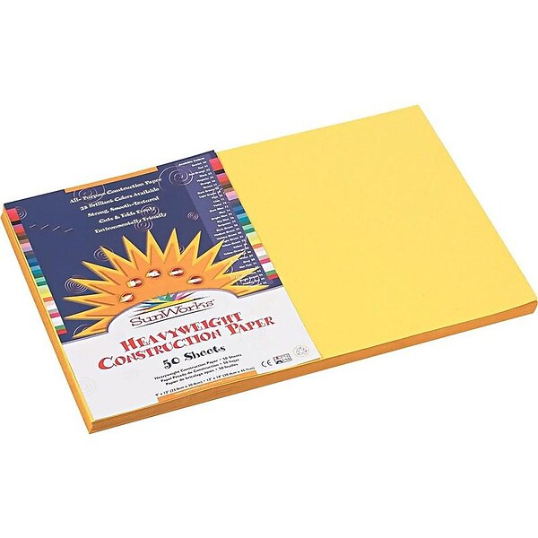 Prang Construction Paper, Yellow,  12 x 18, 50 Sheets (P8407)