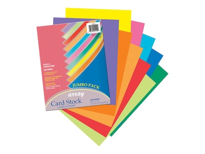 Pacon Array 65 lb. Cardstock Paper, 8.5" x 11", Assorted Colors, 250 Sheets/Pack (101199)