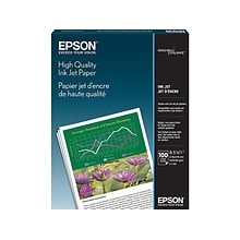 Epson High Quality 8.5 x 11 Color Copy Paper, 24 lbs., 89 Brightness, 100 Sheets/Pack (S041111)