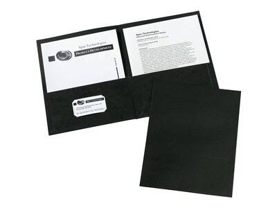 Avery 2-Pocket Presentation Folders, Black, 25/Pack (47988)