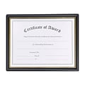 NuDell 8.5W x 11L Certificate Frame, Black/Gold, Each (19210)