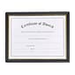 NuDell 8.5"W x 11"L Certificate Frame, Black/Gold, Each (19210)