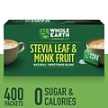 Whole Earth, Stevia Leaf and Monk Fruit Natural Sweetener Blend, 2-Gram Packets, 400/Carton (NUT0014