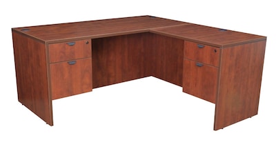 Legacy 71 Double Pedestal L-Desk with 47 Return, Cherry Laminate (LLD713547CH)