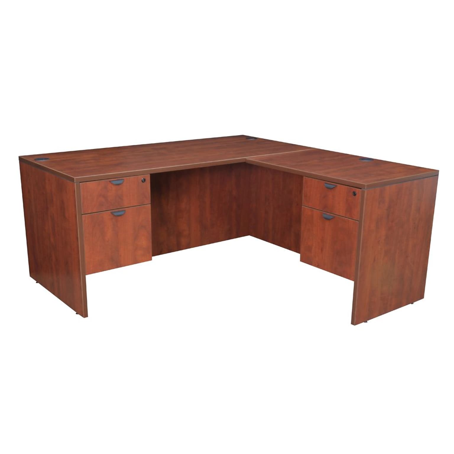 Legacy 66 Double Pedestal L-Desk with 47 Return, Cherry Laminate (LLD663047CH)