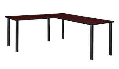 Regency Kee 72 L-Desk with 42 Return, Mahogany/Black (ML722442MHBPBK)