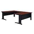 Regency Fusion 72 U-Desk Shell with 48 Bridge- Cherry