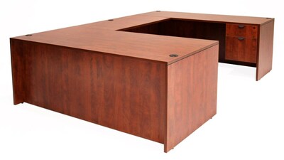 Regency Legacy 71 Double Pedestal U-Desk with 47 Bridge, Cherry (LUD7135CH)