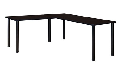 Regency Kee 72 L-Desk with 42 Return, Mocha Walnut/Black (ML722442MWBPBK)