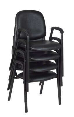 Regency Ace Vinyl Stack Chair, Black, 4/Pack (2125LBK4PK)