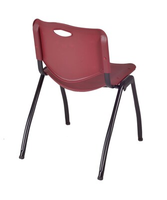 Regency 66"L x 24"W Kee Grey/Black Training Table & 2 'M' Stack Chairs, Burgundy (MT6624GYPBK47BY)