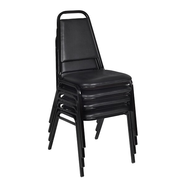 Regency Vinyl Restaurant Stack Chair, Black 4/Pack (8029BK4PK)