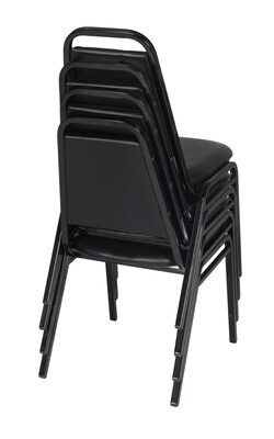 Regency Vinyl Restaurant Stack Chair, Black 4/Pack (8029BK4PK)