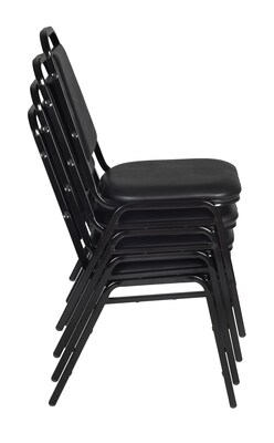 Regency Vinyl Restaurant Stack Chair, Black 4/Pack (8029BK4PK)