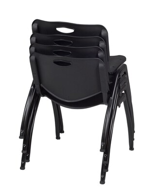 Regency 'M' Plastic Stack Chair, Black, 4/Pack (4700BK4PK)